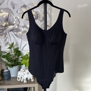 Honeylove Shapewear Bodysuit Womens Large Black Sculpting Compression Shaper